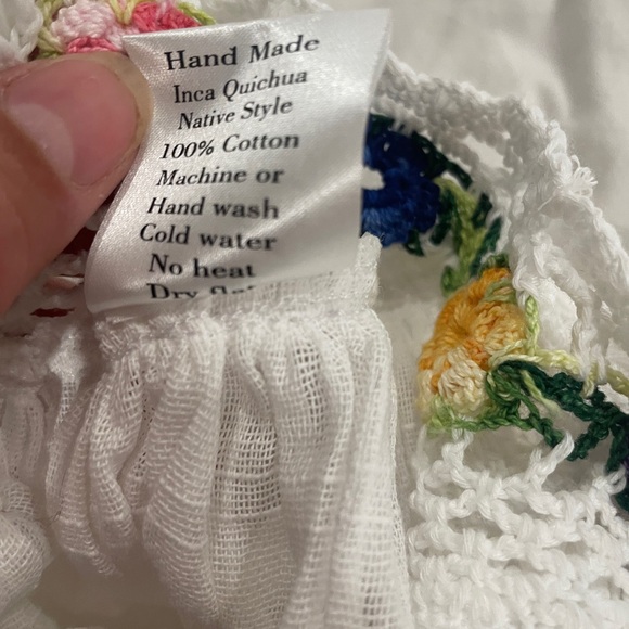 Nantu tamia traditional Inca style gauze crochet top one size - Picture 3 of 9